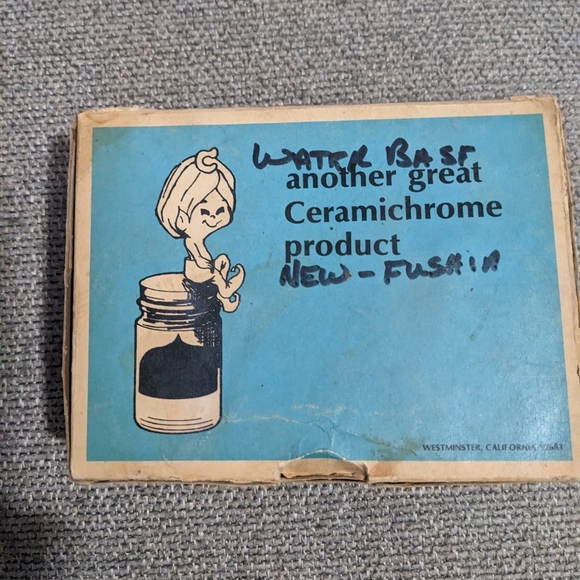 Vintage Ceramichrome Bisk Chrome glass art stain in original box - Picture 1 of 2